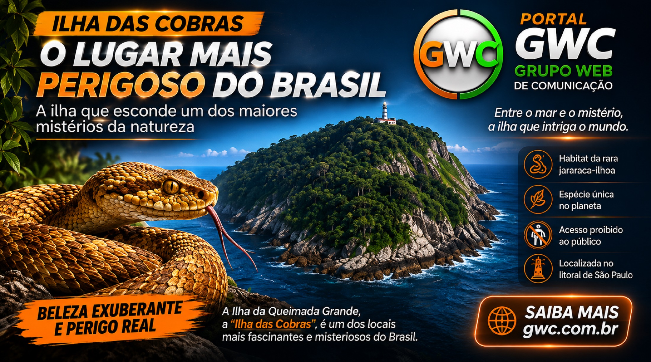 PORTAL GWC I  Grupo Web de Comunicação I Informação | Tecnologia | Inovação  I ILHA DA COBRAS
